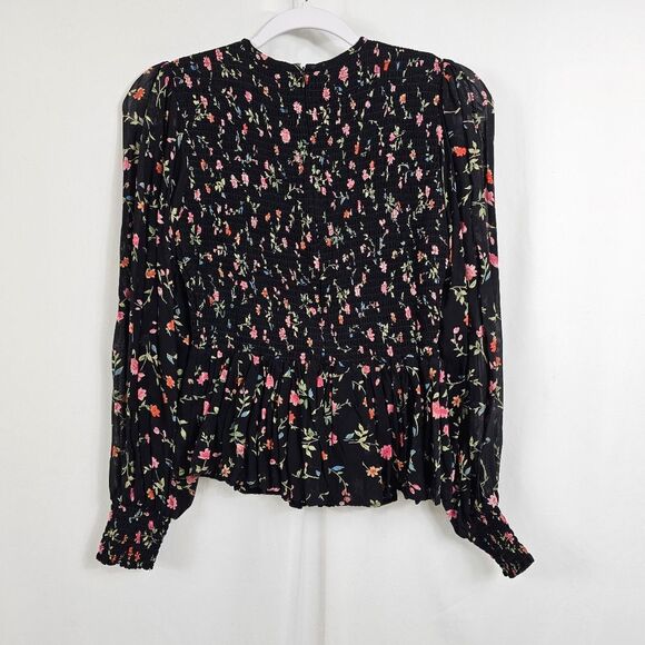 Ganni Ditsy Floral Peplum Blouse in Floral - Size 36 - Picture 7 of 8